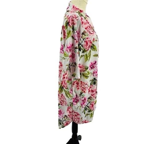 Show Me Your MuMu Pink Floral Robe Bridal Dressing One Size Fits Most - Picture 5 of 7